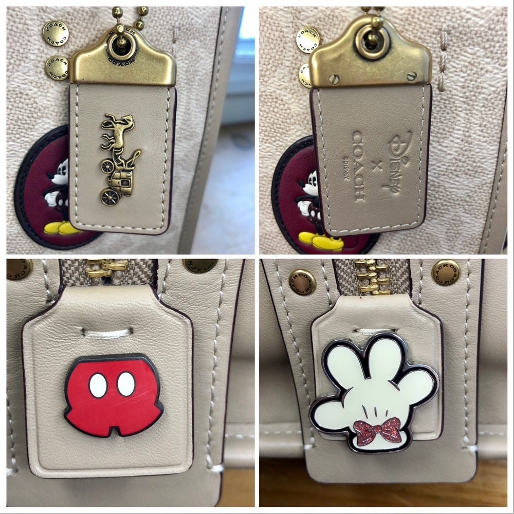 Disney X Coach Rogue 25 In Signature Canvas With Patches Sand Taupe - Picture 10 of 12